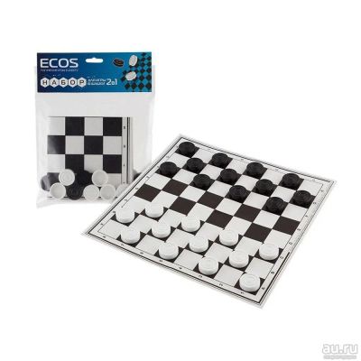 Лот: 18104662. Фото: 1. Набор для игры в шашки Ecos (1... Шахматы, шашки, нарды