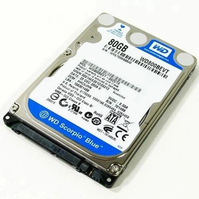 Лот: 4552659. Фото: 1. Жесткий диск SATA 80Gb WD Wd800bevt... Жёсткие диски (HDD)