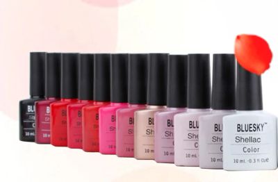 Лот: 2540666. Фото: 1. Shellac "bluesky" оригинальный... Лак для ногтей