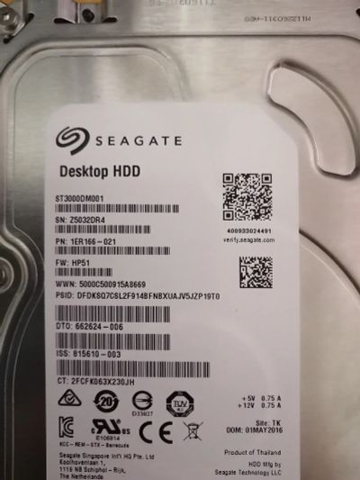 Лот: 21643022. Фото: 1. HDD 3tb sata3 7200 дохлый. Жёсткие диски (HDD)