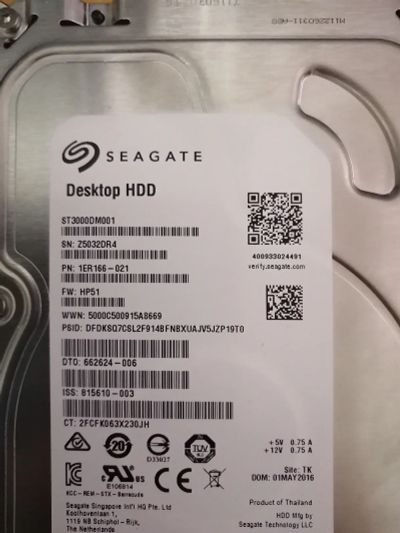 Лот: 21643022. Фото: 1. HDD 3tb sata3 7200 дохлый. Жёсткие диски