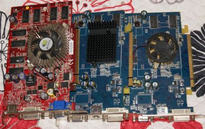 Лот: 3704256. Фото: 1. три видеокарты pci-e Geforce 6600... Видеокарты