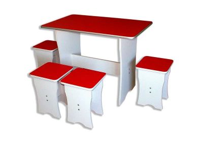 Лот: 8246429. Фото: 1. Обеденная группа красная (код... Столы, стулья, обеденные группы