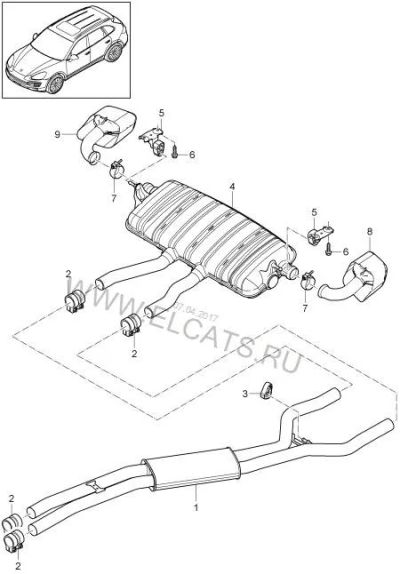 Лот: 9285739. Фото: 1. Глушитель на porsche cayenne банка. Выхлопная система