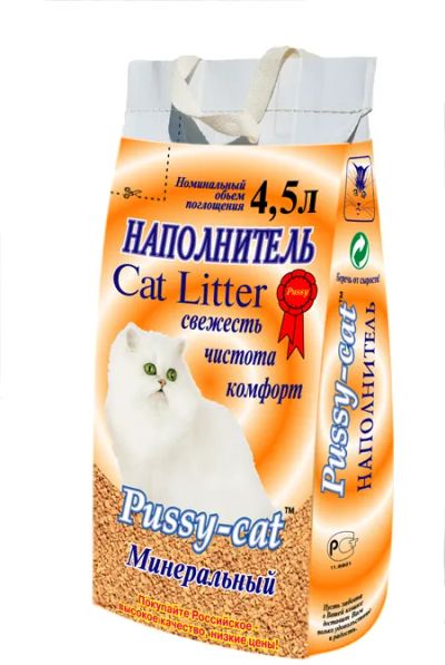 Лот: 24836900. Фото: 1. Pussy-cat наполнитель минеральный... Миски, лотки, наполнители