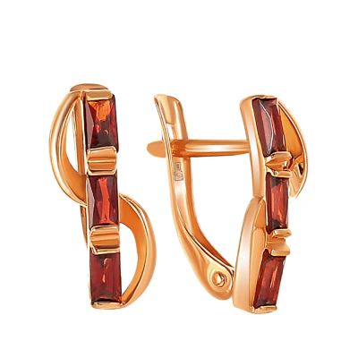 Лот: 23852692. Фото: 1. Серьги TALANT из золота с гранатом. Серьги, каффы