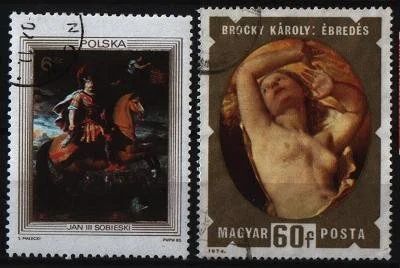 Лот: 10764860. Фото: 1. Венгрия1974 Польша 1983г- живопись-2... Марки