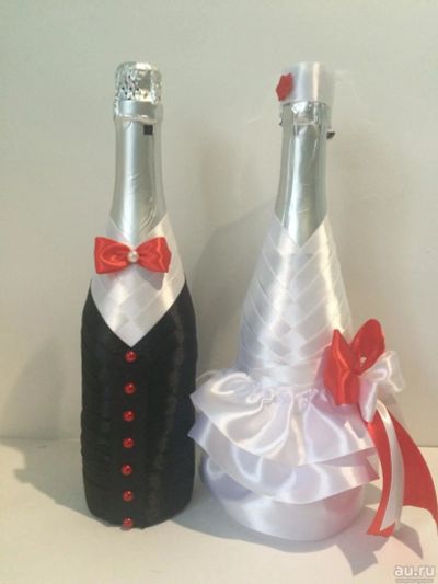Лот: 9019189. Фото: 1. оформление бутылок шампанского... Свадебная атрибутика и декор