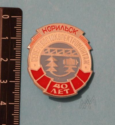 Лот: 9370357. Фото: 1. Редкий знак: Норильск, Северовостокэлектромонтаж... Юбилейные