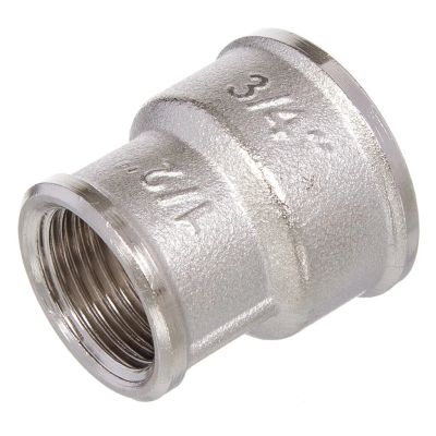 Лот: 24096278. Фото: 1. Муфта 3/8"х1/2", никель, РосТурПласт. Фитинги, подводка