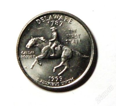 Лот: 2335930. Фото: 1. США. 25 центов 1999 г. Делавар... Америка