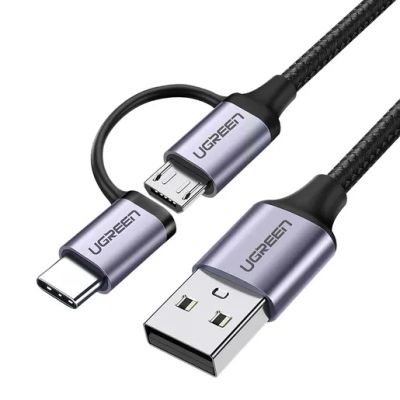 Лот: 21437999. Фото: 1. Кабель UGREEN USB-A to Micro USB... Шлейфы, кабели, переходники