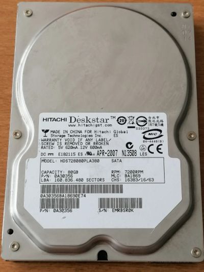 Лот: 17987378. Фото: 1. 1 жесткий диск 80 гб 7200 rpm... Жёсткие диски (HDD)