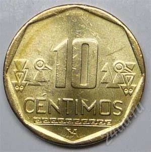Лот: 1580333. Фото: 1. Перу. 10 сантим 2006г. Америка