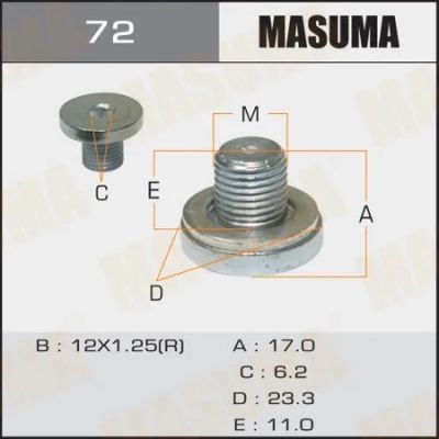 Лот: 17645068. Фото: 1. Пробка Masuma 72/M18x1.5 90341-12034. Расходные материалы