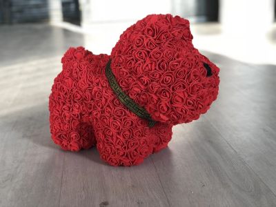 Лот: 12876041. Фото: 1. Собачка из роз. Авторские куклы, игрушки, поделки