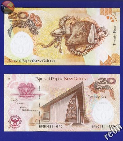 Лот: 4271121. Фото: 1. Папуа Новая Гвинея 20 кина 2008... Австралия и Океания