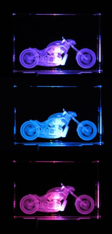 Лот: 4710063. Фото: 1. Harley Davidson внутри стеклянного... Фигурки, статуэтки