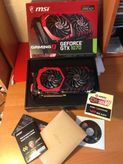 Лот: 11690774. Фото: 1. MSI GTX 1070 Gaming X 8Gb полный... Видеокарты