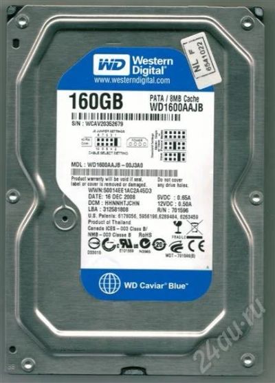 Лот: 628975. Фото: 1. HDD WD 160Gb IDE. Жёсткие диски (HDD)