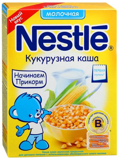 Лот: 7151102. Фото: 1. кукурузная молочная каша Nestle. Детское питание