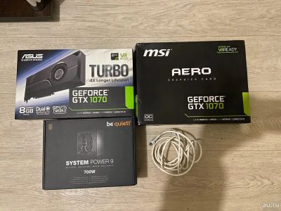 Лот: 18101096. Фото: 1. 2 Видео карты turbo 1070 gtx 8g... Корпуса, блоки питания