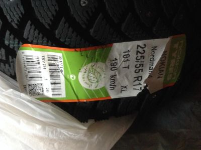 Лот: 4348831. Фото: 1. Nokian nordman 4 225/55/r17. Шины