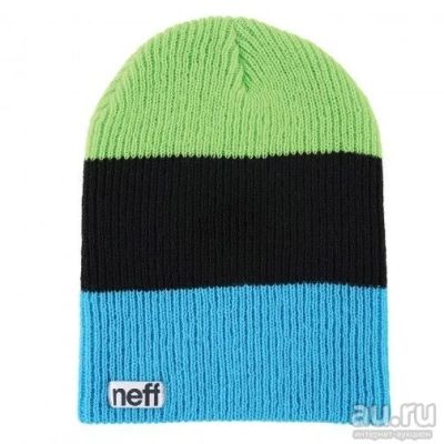 Лот: 8717930. Фото: 1. Новая шапка Neff Trio cyan/blk... Головные уборы