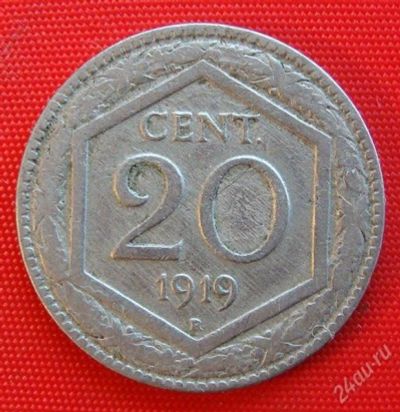 Лот: 1579335. Фото: 1. (№501/LS) 20 чентезимо 1919 (Италия... Европа