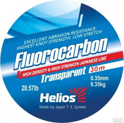 Лот: 15850484. Фото: 1. Леска Helios Fluorocarbon Transparent... Леска, блесны, крючки, мормышки