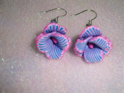 Лот: 1548582. Фото: 1. Изделия из полимерной глины,серьги... Серьги, каффы