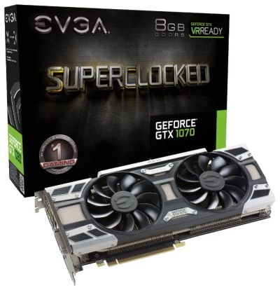 Лот: 9937790. Фото: 1. GTX1070 8Gb EVGA FTW Gaming ACX3... Видеокарты