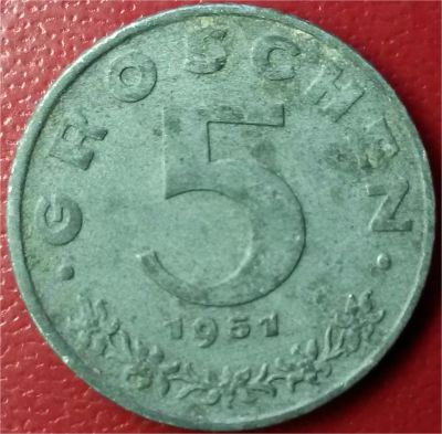 Лот: 7160074. Фото: 1. Австрия 5 грошен 1951 год. Европа