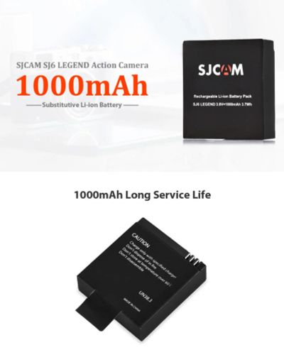 Лот: 9966672. Фото: 1. SJ6 Legend 3.8V, 1000 mAh, сменный... Аккумуляторы, зарядные