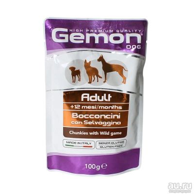 Лот: 10400157. Фото: 1. корм Gemon Dog Для Собак Кусочки... Корма