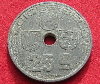 Лот: 15601330. Фото: 1. Бельгия 25 сантимов, 1942г. Остальные страны