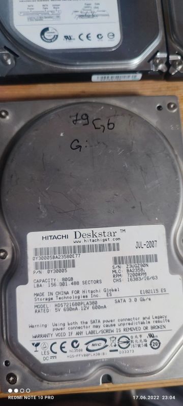Лот: 19167435. Фото: 1. Hdd. Жёсткие диски (HDD)