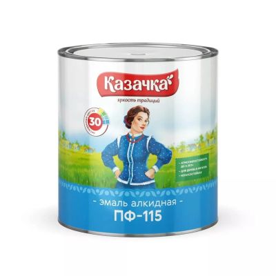Лот: 24120523. Фото: 1. Эмаль Казачка, ПФ-115, алкидная... Краски, лаки, растворитель