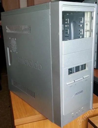 Лот: 2697996. Фото: 1. Корпус ATX Microlab серебристый. Корпуса, блоки питания