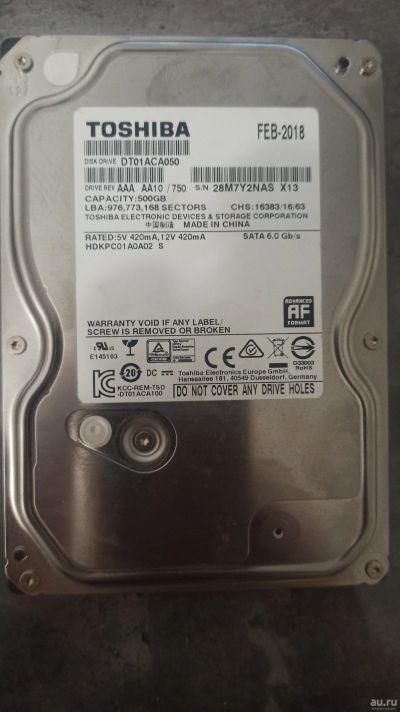 Лот: 18498978. Фото: 1. Жёсткий диск hdd toshiba DT01ACA050... Жёсткие диски (HDD)