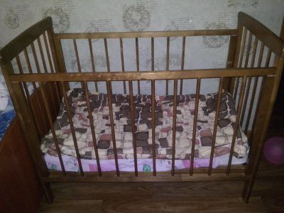 Лот: 4366791. Фото: 1. Продам детскую кроватку+матрас... Детские кровати и кроватки