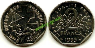 Лот: 6004838. Фото: 1. 0077 Франция 2 франка 1993 Жан... Европа