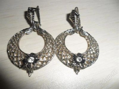 Лот: 678214. Фото: 1. Серьги металлические ажурные... Серьги, каффы