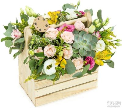 Лот: 13527826. Фото: 1. Лот №155 Композиция в кашпо -... Свежие цветы