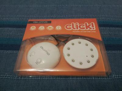 Лот: 3410358. Фото: 1. Портативная лампа Qumo Click 10-LED... Подсветка