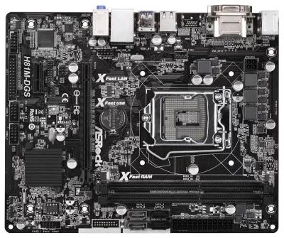 Лот: 10846695. Фото: 1. ASRock H81M-DGS. Материнские платы