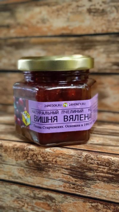 Лот: 20229468. Фото: 1. Мёд натуральный с вяленой вишней... Ягоды, орехи