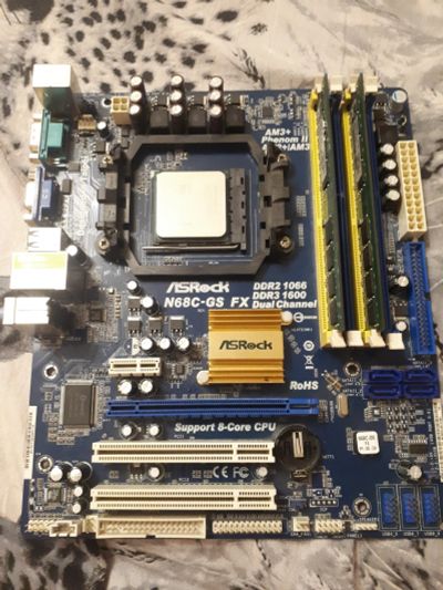 Лот: 15319110. Фото: 1. Asrock n68c-gs fx + amd athlon... Материнские платы