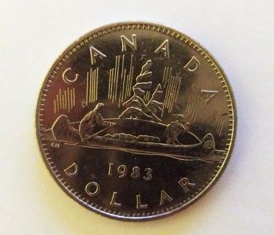 Лот: 21377337. Фото: 1. Канада 1 доллар 1983. Америка