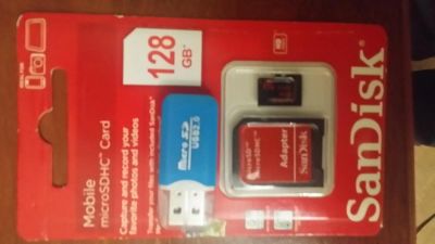 Лот: 4838057. Фото: 1. micro sd 128gb + картридер. Карты памяти